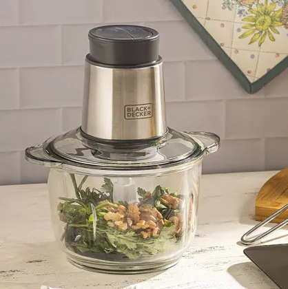 Prêmio: Processador com duas velocidades e tigela de vidro